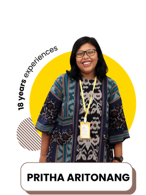 Berlatarbelakang Ilmu Ekonomi, sebagai Pendamping Kewirausahaan
tersertifikasi BNSP, Pritha berpengalaman lebih dari 15 tahun mendampingi
UMKM, komunitas, serta usaha sosial diantaranya sebagai pendamping
UMKM untuk UKM Center FEB UI, Coach Social Value di ITB, pernah bekerja
sebagai Community Development Specialist di PLUS (Platform Usaha
Sosial), dan Penggerak Sorong Selatan, pengelola program
pengembangan kapasitas UMKM di NTB, dan beberapa wilayah di
Indonesia